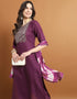elegant purple cotton blend trendy fashioner readymade suit collection with purple silk blend rt9053-185471 Close-up View